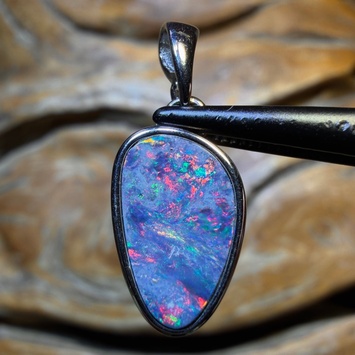 Sterling Silver - Queensland Boulder Opal Doublet Pendant