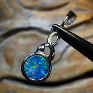 Sterling Silver - Queensland Boulder Opal Doublet Pendant
