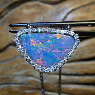 (P62) Sterlingsilber – Queensland Boulder-Opal-Dubletten-Anhänger