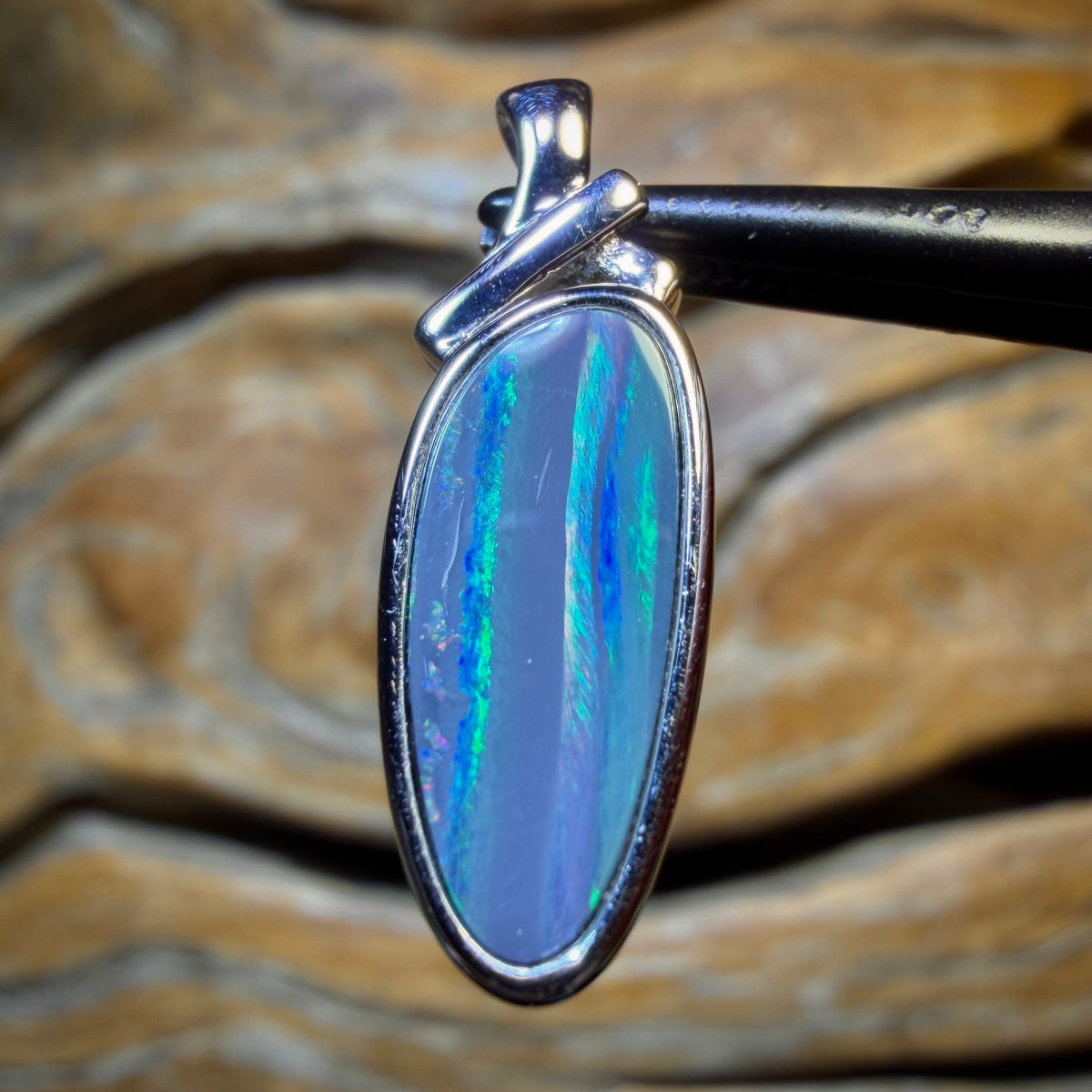 Sterling Silver - Queensland Boulder Opal Doublet Pendant