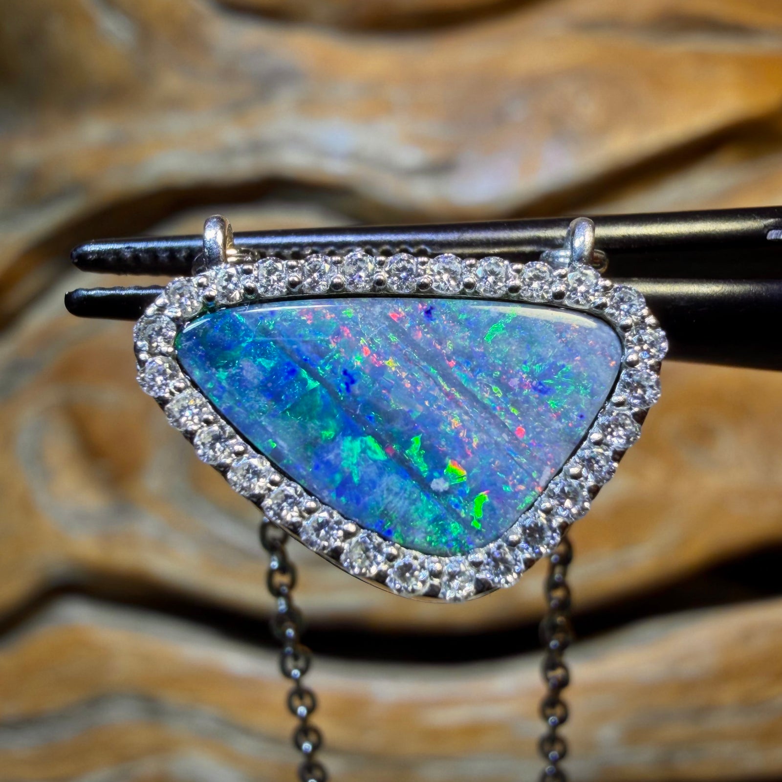 Sterling Silver - Queensland Boulder Opal Doublet Pendant