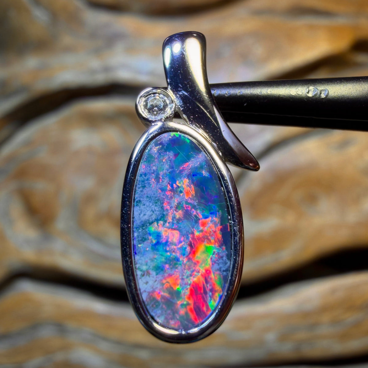 Sterling Silver - Queensland Boulder Opal Doublet Pendant