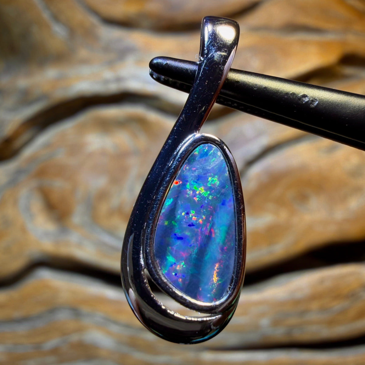 Sterling Silver - Queensland Boulder Opal Doublet Pendant