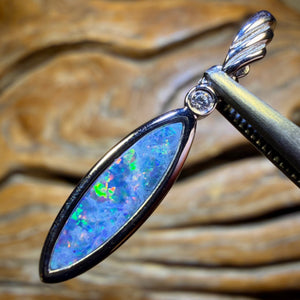 Sterling Silver - Queensland Boulder Opal Doublet Pendant