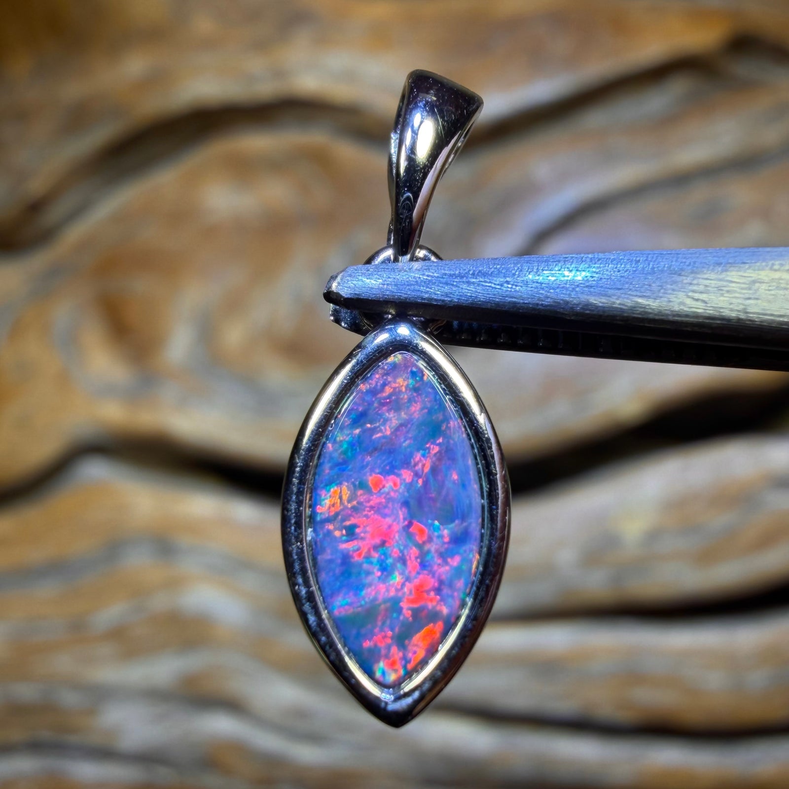 Sterling Silver - Queensland Boulder Opal Doublet Pendant