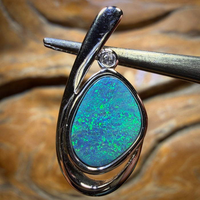 Sterling Silver - Queensland Boulder Opal Doublet Pendant