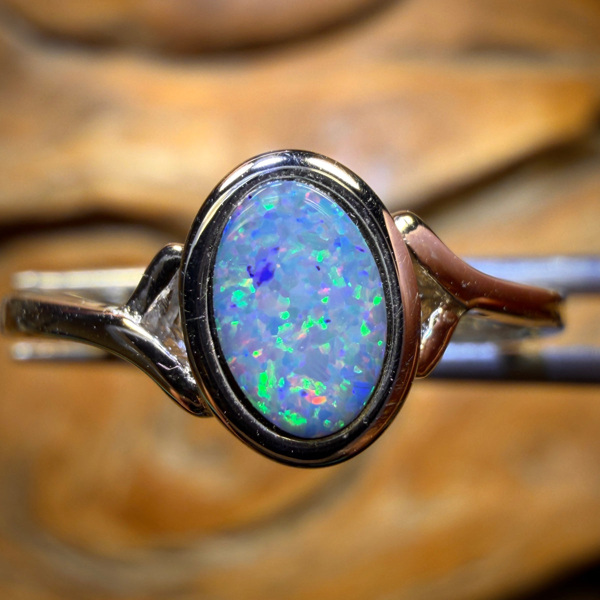 Sterling Silver - Queensland Boulder Opal Doublet Ring