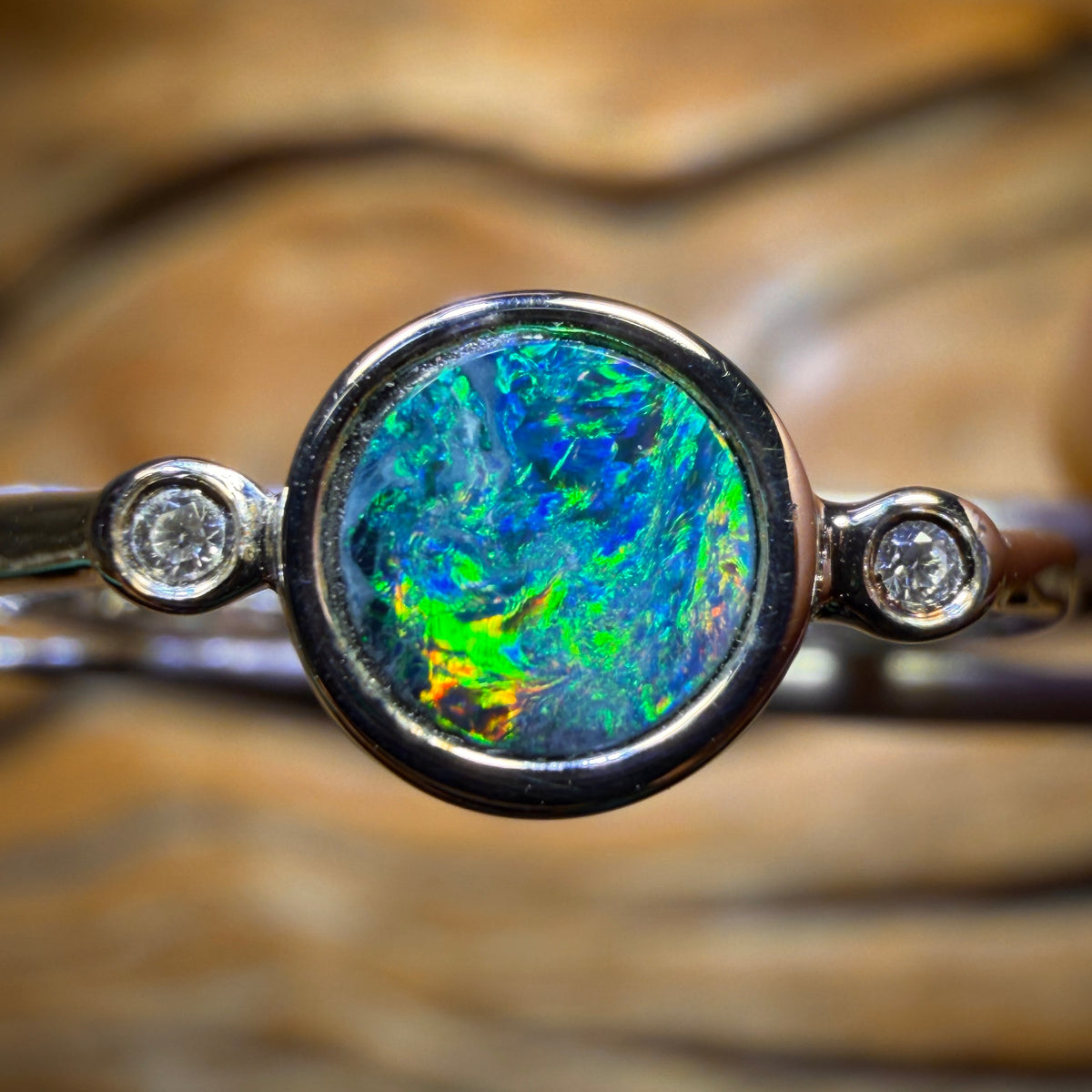 Sterling Silver - Queensland Boulder Opal Doublet Ring