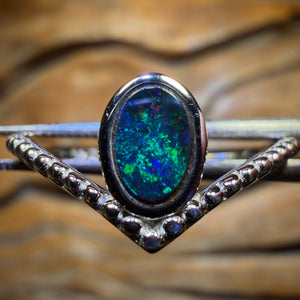 Sterling Silver - Queensland Boulder Opal Doublet Ring