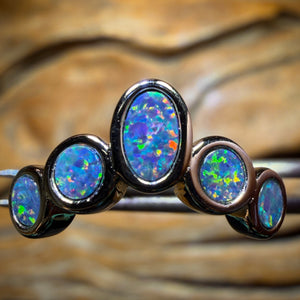 Sterling Silver - Queensland Boulder Opal Doublet Ring