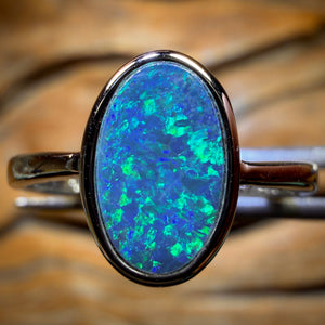 Sterling Silver - Queensland Boulder Opal Doublet Ring