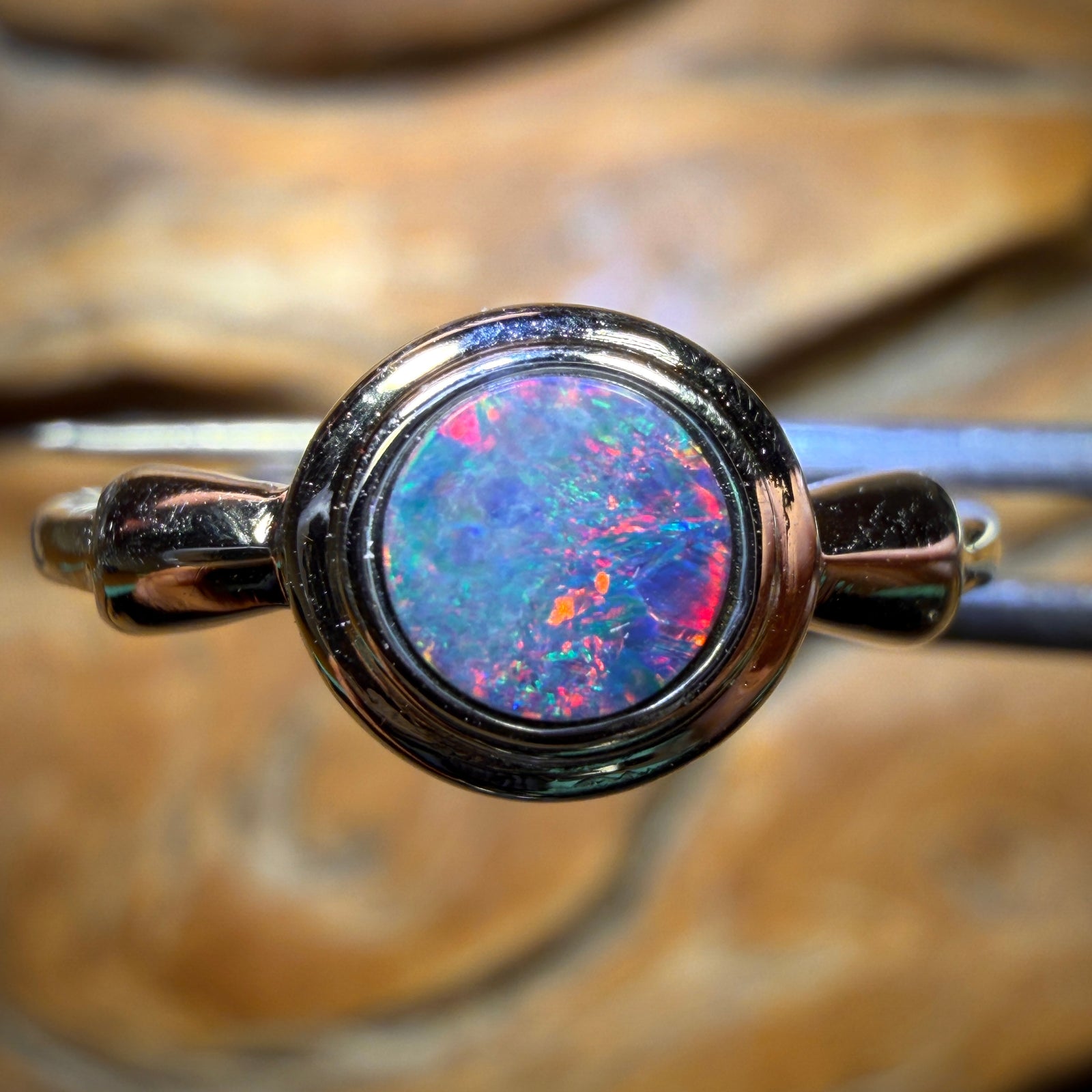 Sterling Silver - Queensland Boulder Opal Doublet Ring