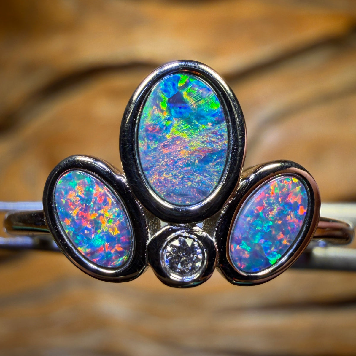 Sterling Silver - Queensland Boulder Opal Doublet Ring