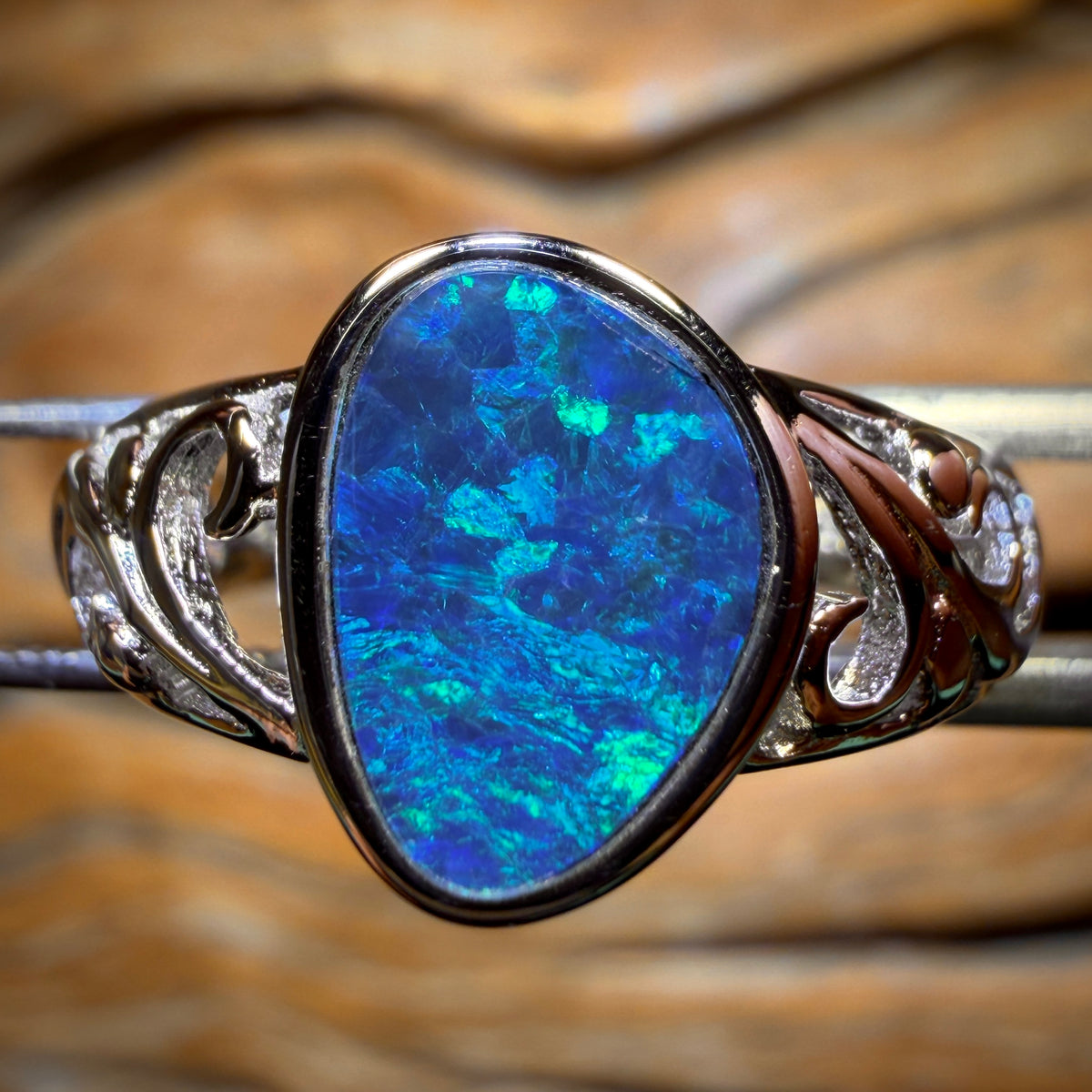 Sterling Silver - Queensland Boulder Opal Doublet Ring