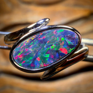 Sterling Silver - Queensland Boulder Opal Doublet Ring