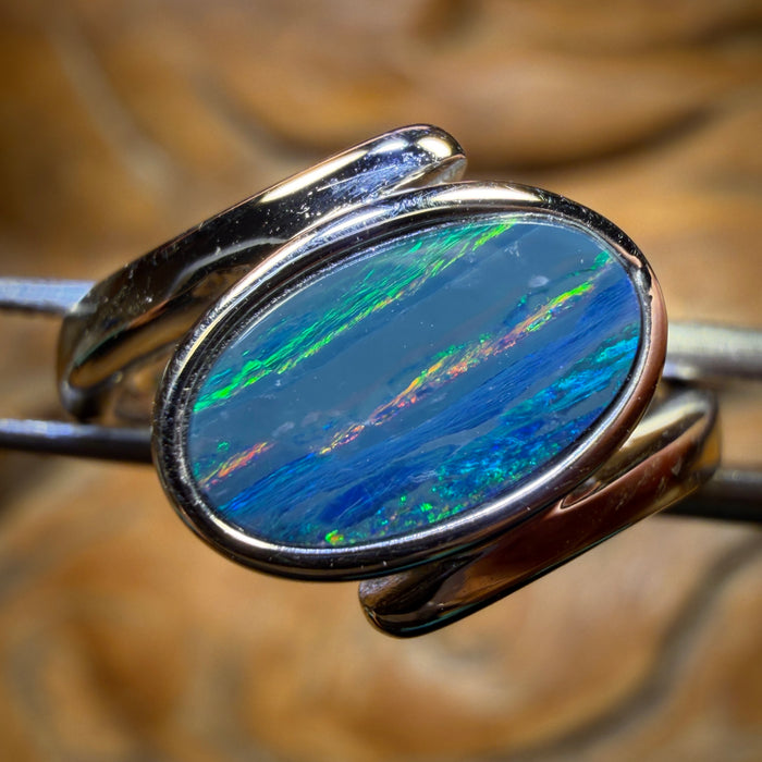 Sterling Silver - Queensland Boulder Opal Doublet Ring