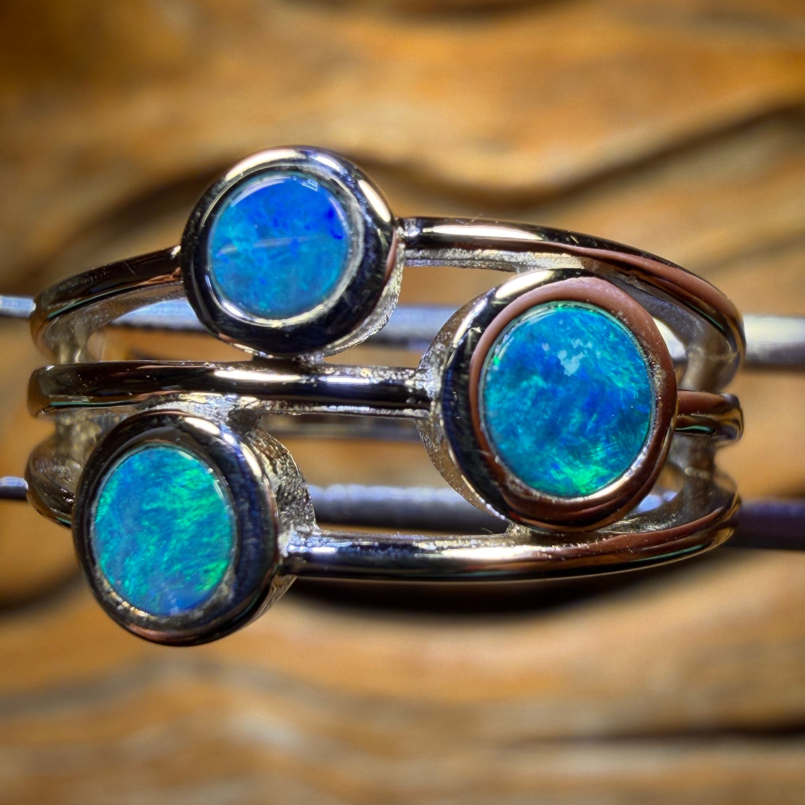 Sterling Silver - Queensland Boulder Opal Doublet Ring