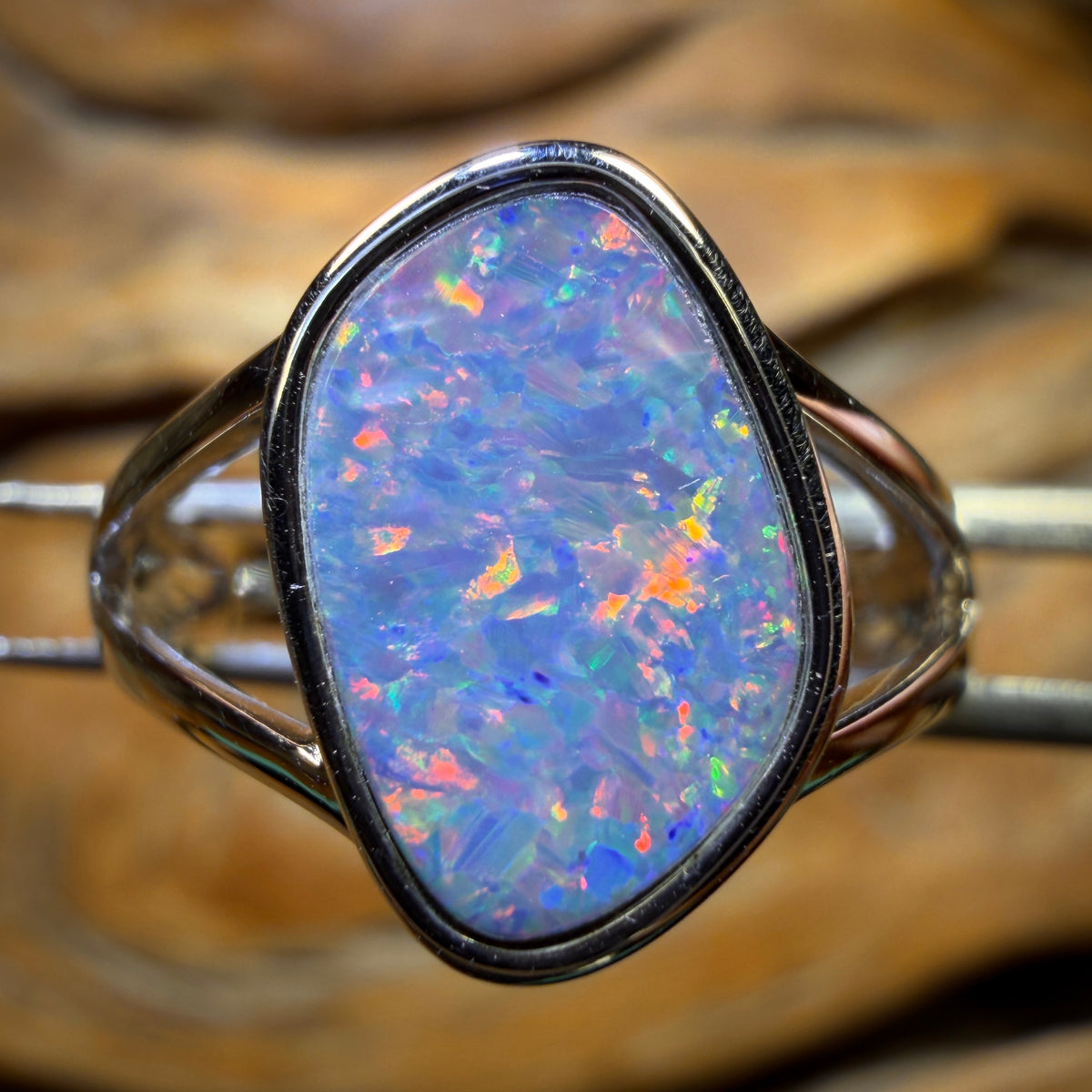 Sterling Silver - Queensland Boulder Opal Doublet Ring