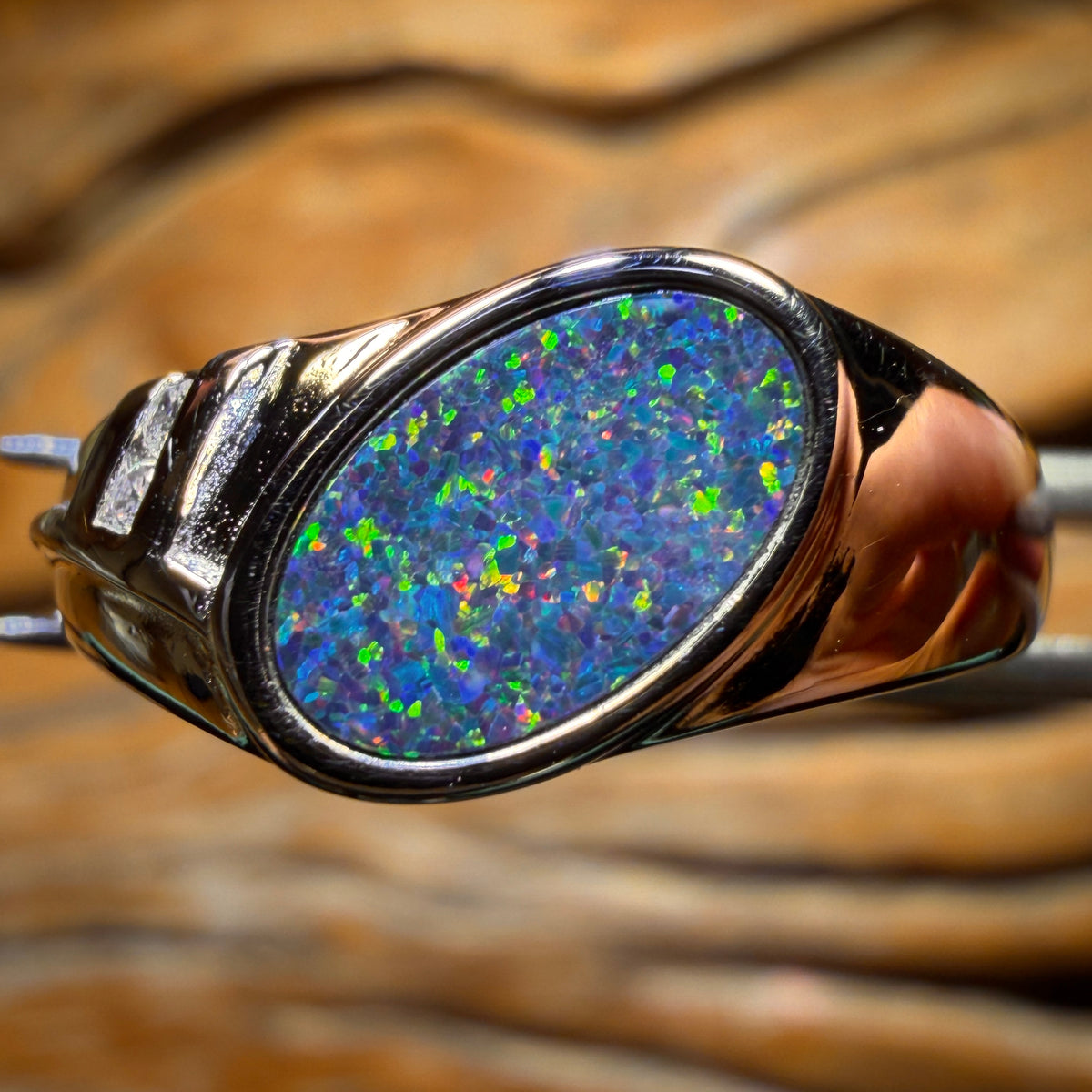 Sterling Silver - Queensland Boulder Opal Doublet Ring