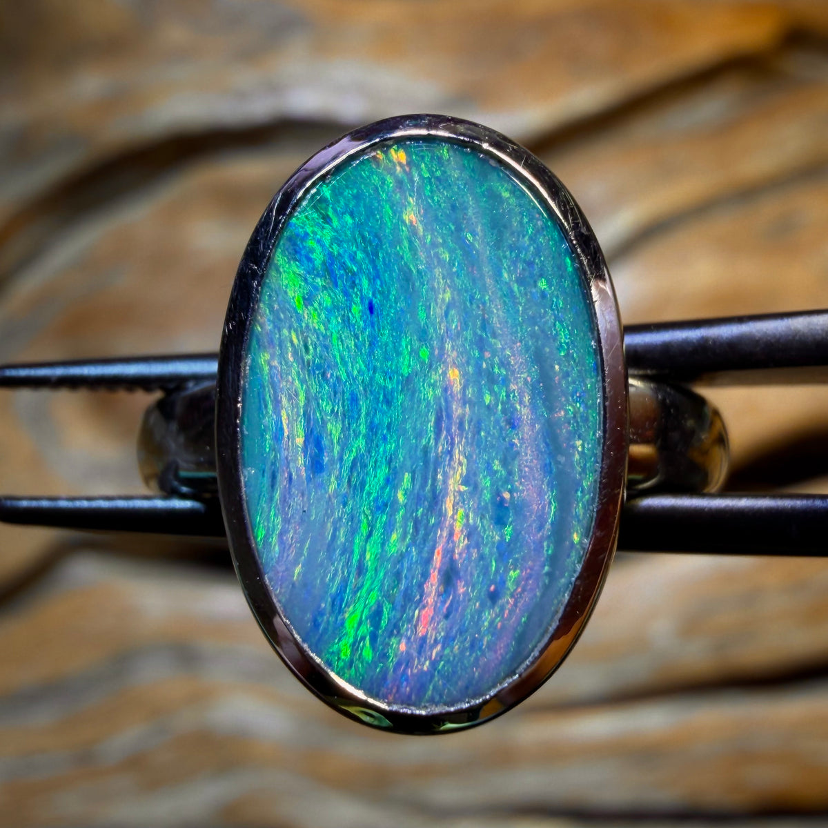 Sterling Silver - Queensland Boulder Opal Doublet Ring