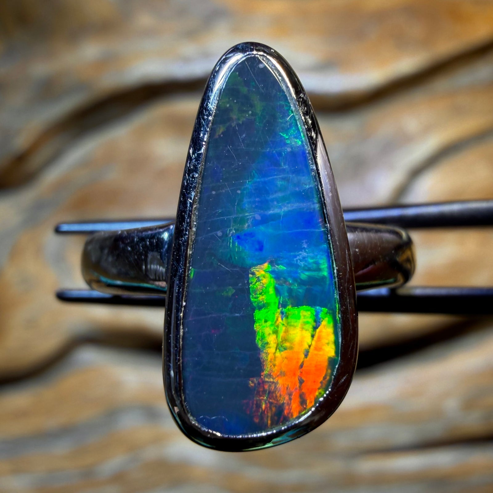 Sterling Silver - Queensland Boulder Opal Doublet Ring