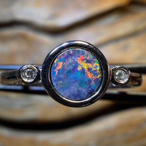 Sterling Silver - Queensland Boulder Opal Doublet Ring