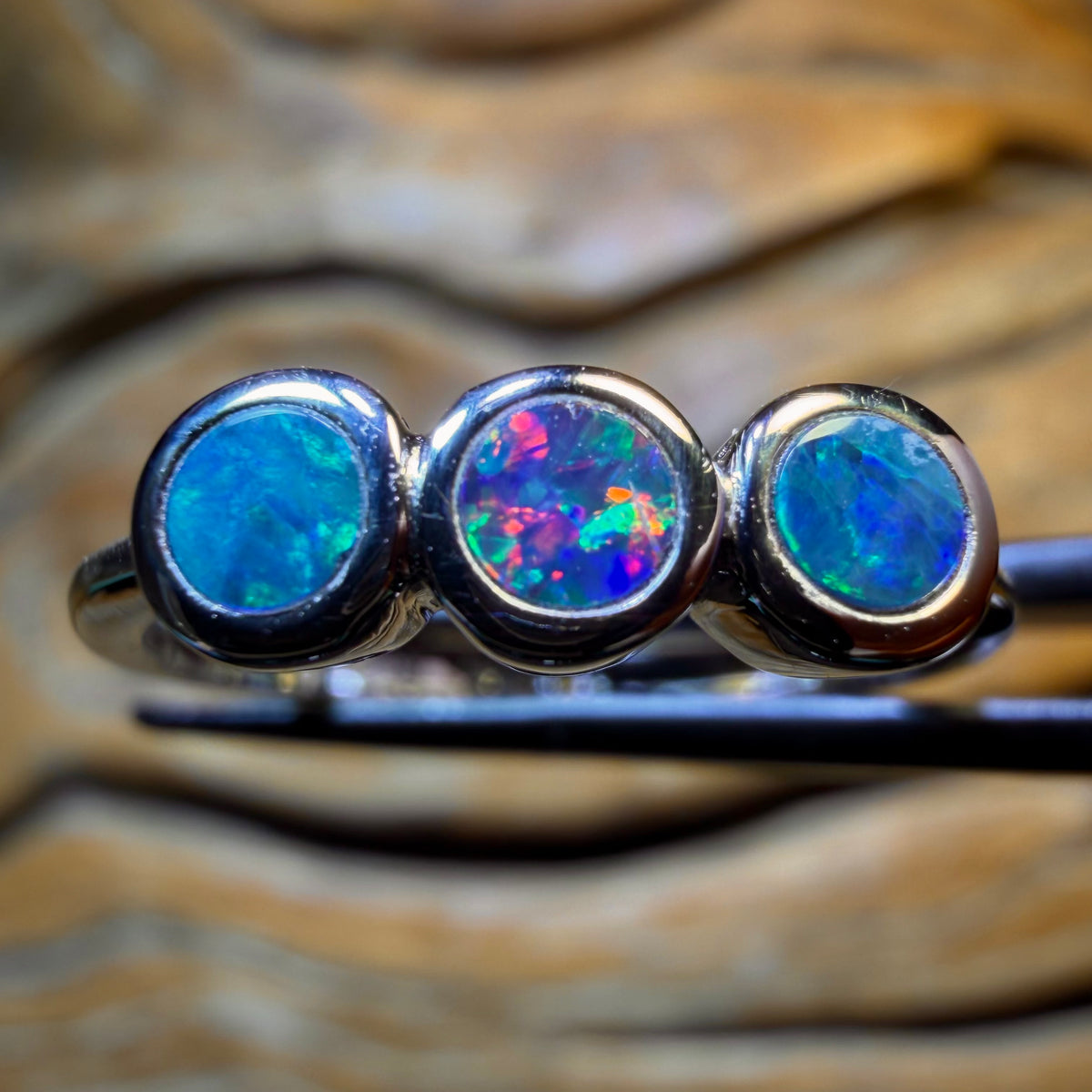 Sterling Silver - Queensland Boulder Opal Doublet Ring