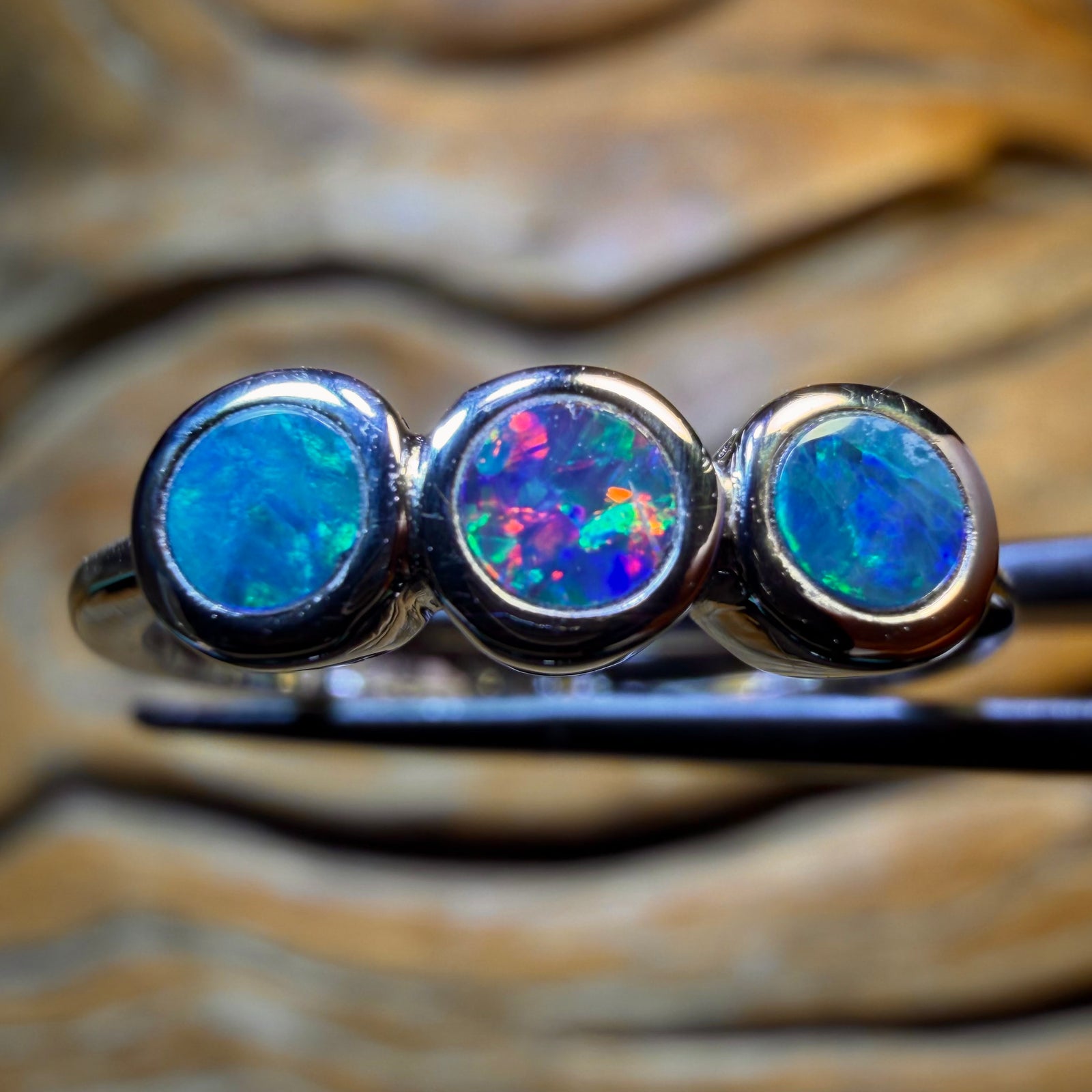 Sterling Silver - Queensland Boulder Opal Doublet Ring