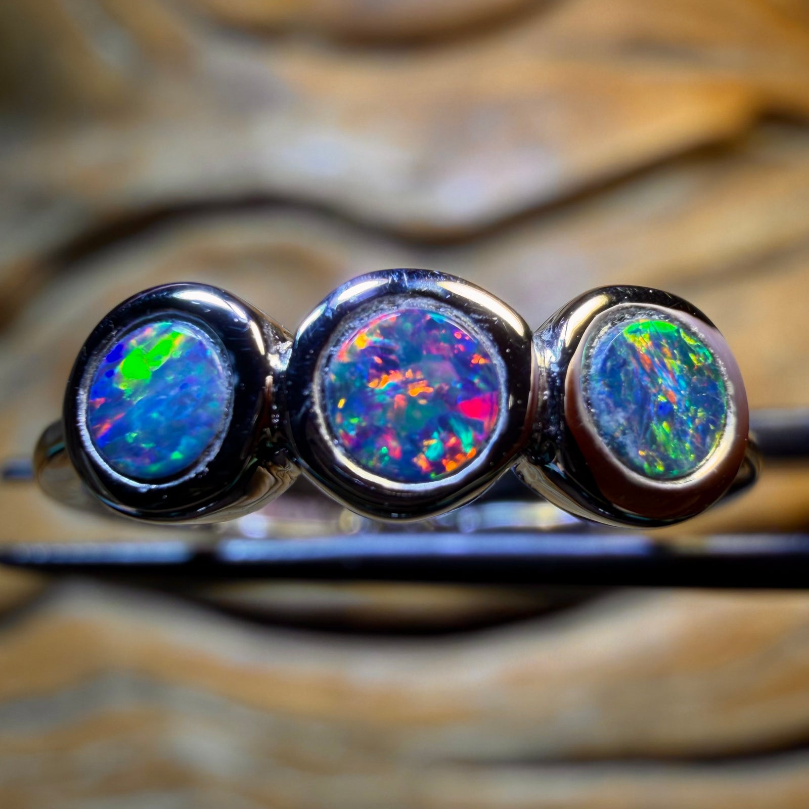 Sterling Silver - Queensland Boulder Opal Doublet Ring