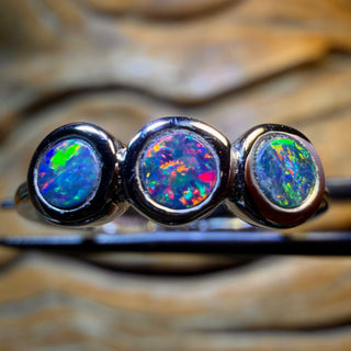 Sterling Silver - Queensland Boulder Opal Doublet Ring