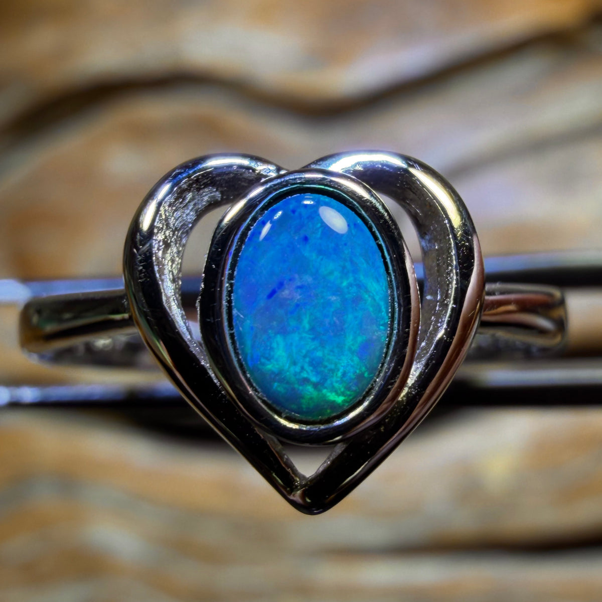 Sterling Silver - Queensland Boulder Opal Doublet Ring