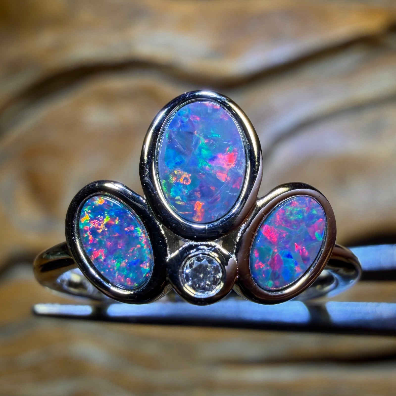 Sterling Silver - Queensland Boulder Opal Doublet Ring