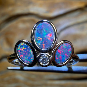 Sterling Silver - Queensland Boulder Opal Doublet Ring