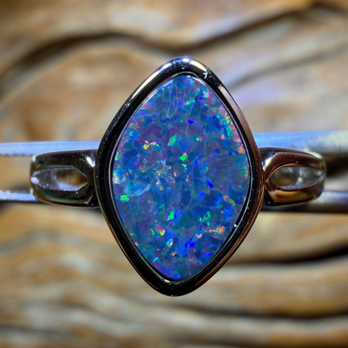 Sterling Silver - Queensland Boulder Opal Doublet Ring