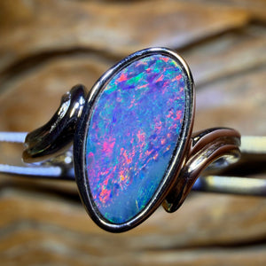 Sterling Silver - Queensland Boulder Opal Doublet Ring