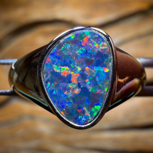 Sterling Silver - Queensland Boulder Opal Doublet Ring