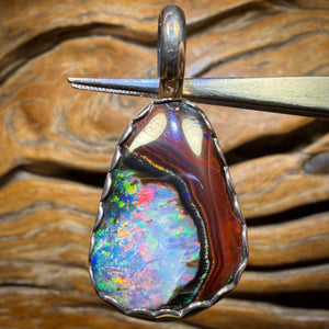 Sterling Silver - Rare Yowah Nut Kernel Opal UNISEX Pendant