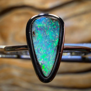 Sterling Silver - Solid Queensland Boulder Opal Ring