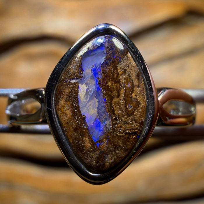 Sterling Silver - Solid Queensland Boulder Opal Ring