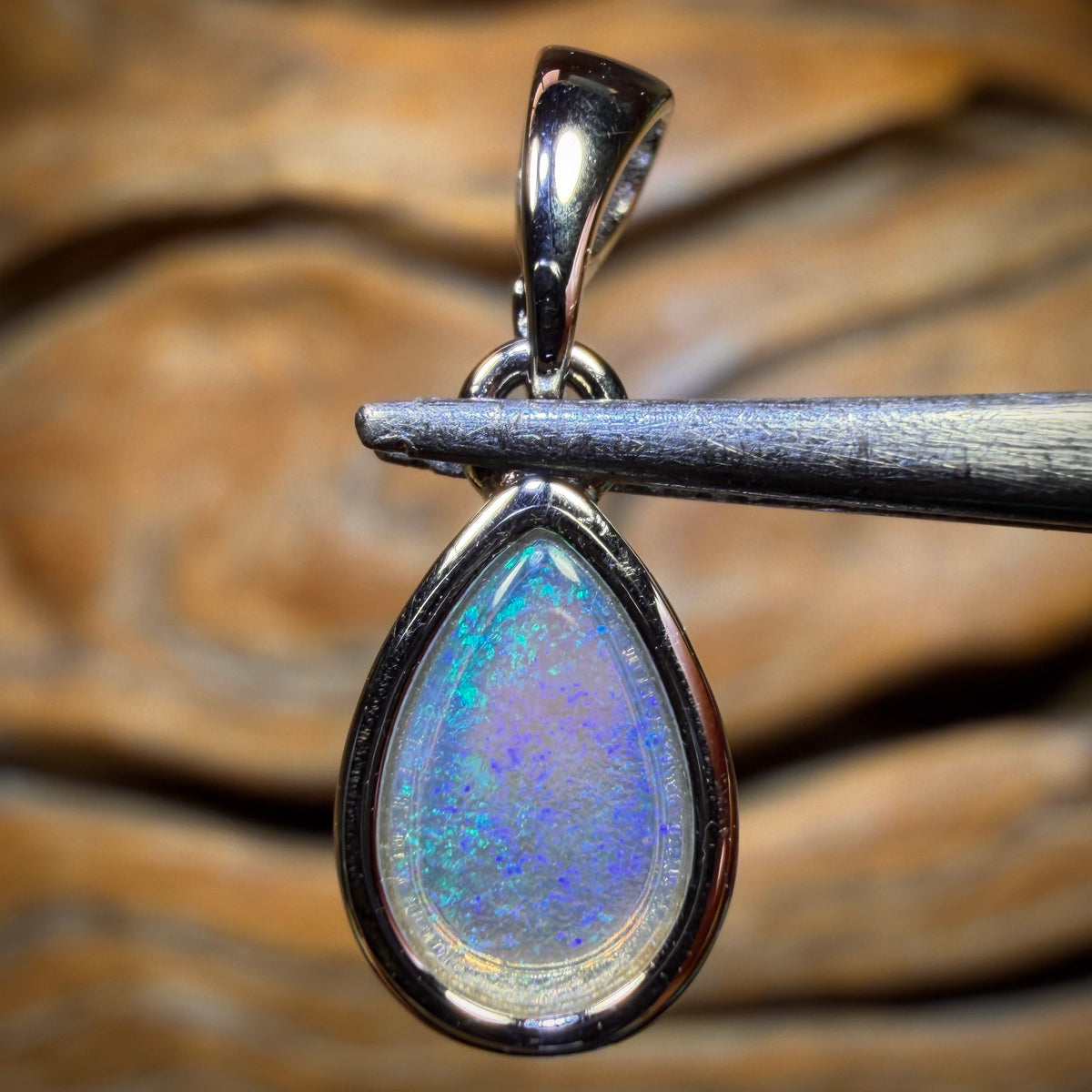 Sterling Silver - Solid South Australian Crystal Opal Pendant