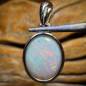Sterling Silver - Solid South Australian Crystal Opal Pendant