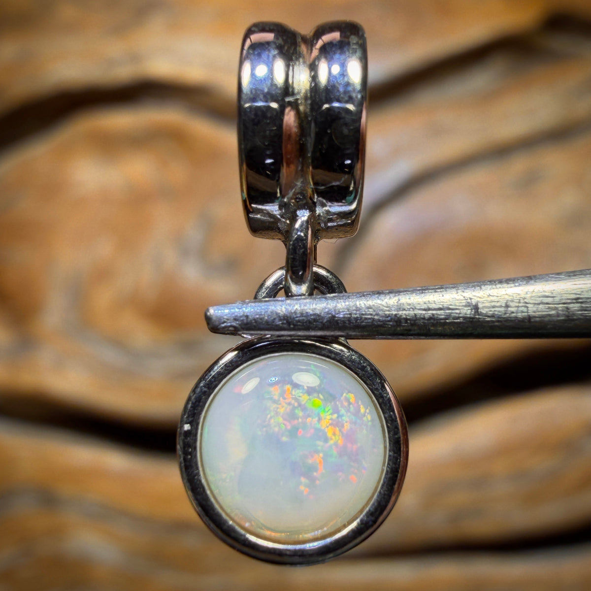 Sterling Silver - Solid South Australian Crystal Opal Pendant