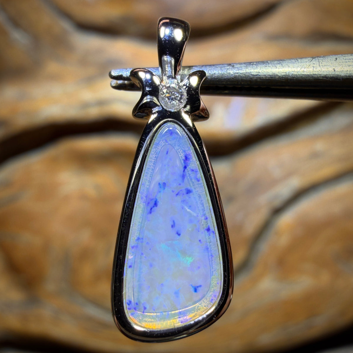 Sterling Silver - Solid South Australian Crystal Opal Pendant