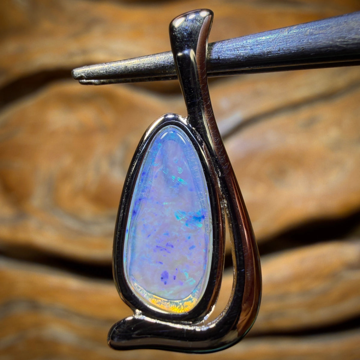 Sterling Silver - Solid South Australian Crystal Opal Pendant
