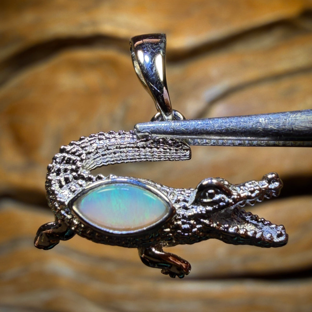 Sterling Silver - Solid South Australian Crystal Opal Pendant