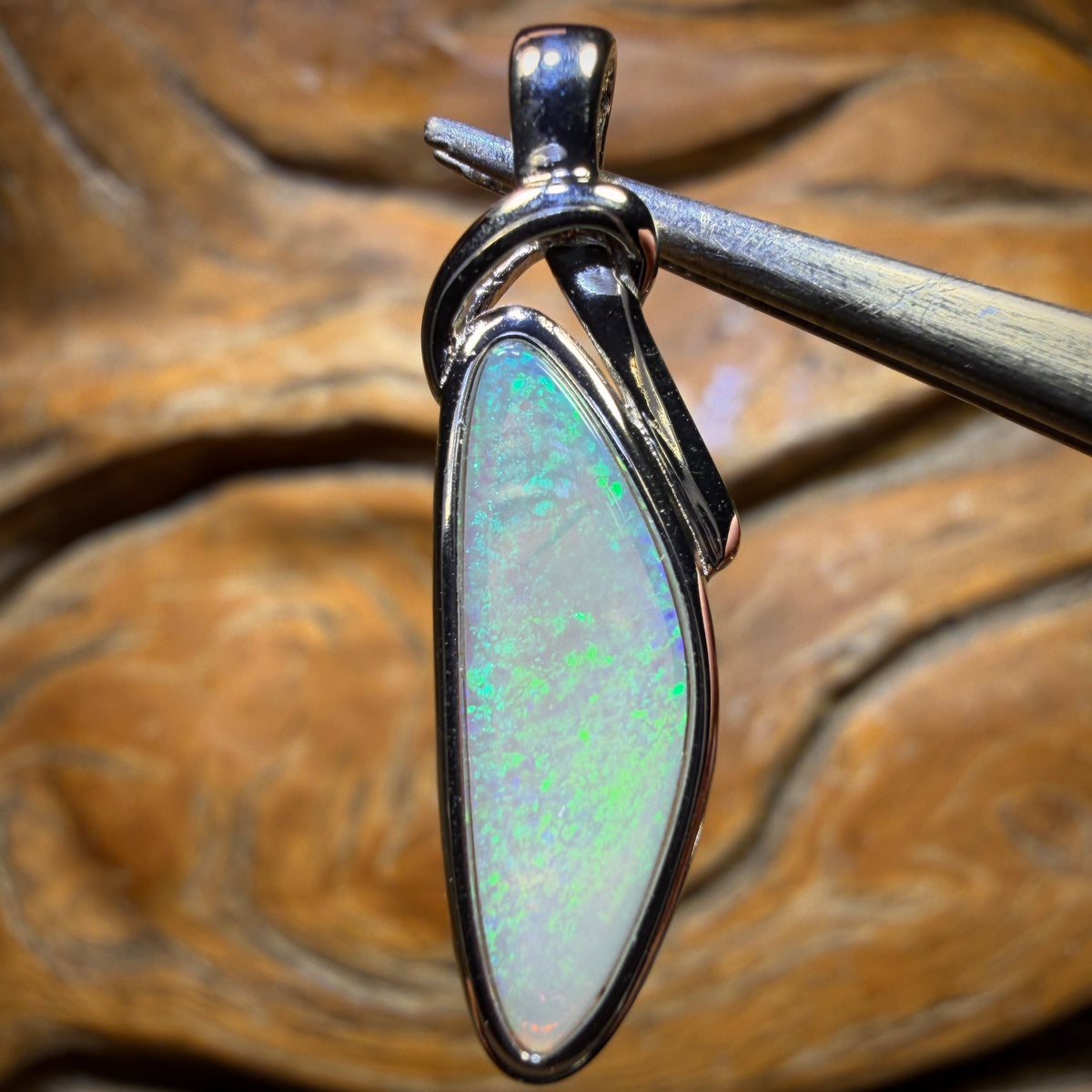 Sterling Silver - Solid South Australian Crystal Opal Pendant