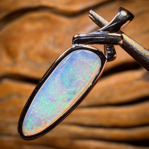 Sterling Silver - Solid South Australian Crystal Opal Pendant