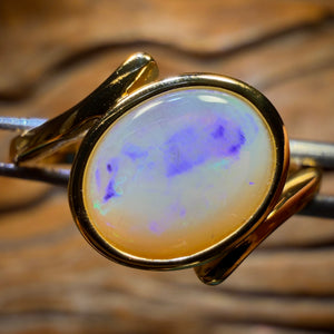 Sterling Silver - Solid South Australian Crystal Opal Ring