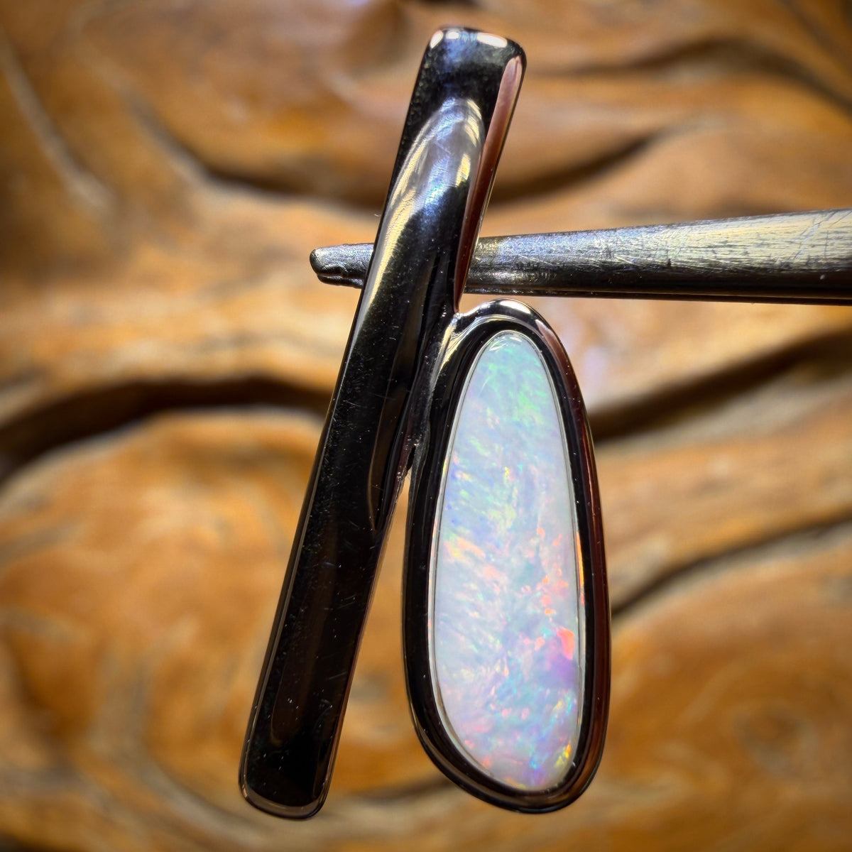 Sterling Silver - Solid South Australian White Opal Pendant