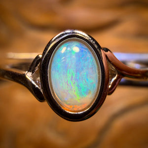 Sterling Silver - South Australian Crystal Opal Ring